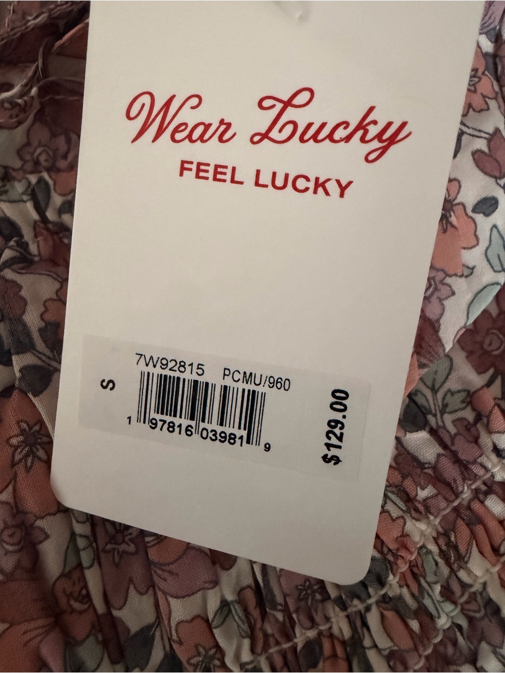 NWT Lucky Brand Printed Smocked Sweetheart Mini - Picture 5 of 9